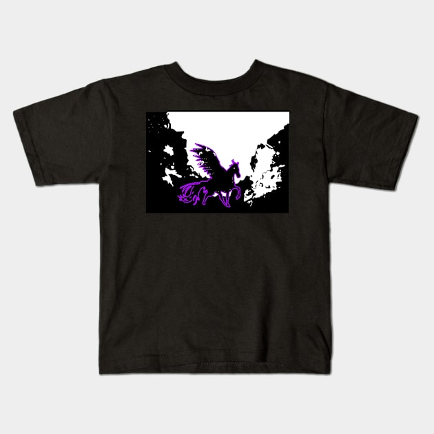 Purple Pegasus Print Kids T-Shirt by DashyDesigns